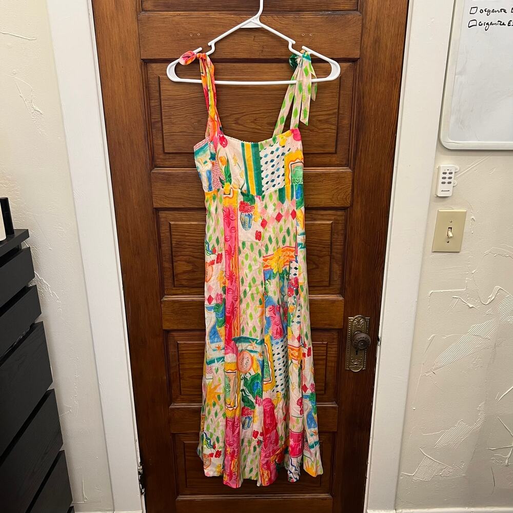 ASTR The Label Shiann Print Midi Dress Patchwork Print sz XS NWOT's